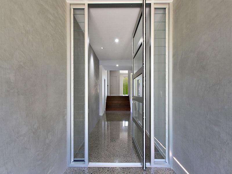 Rendered Smooth Concrete Wall Entry By Studio 4 Buidling Design Coolum Beach